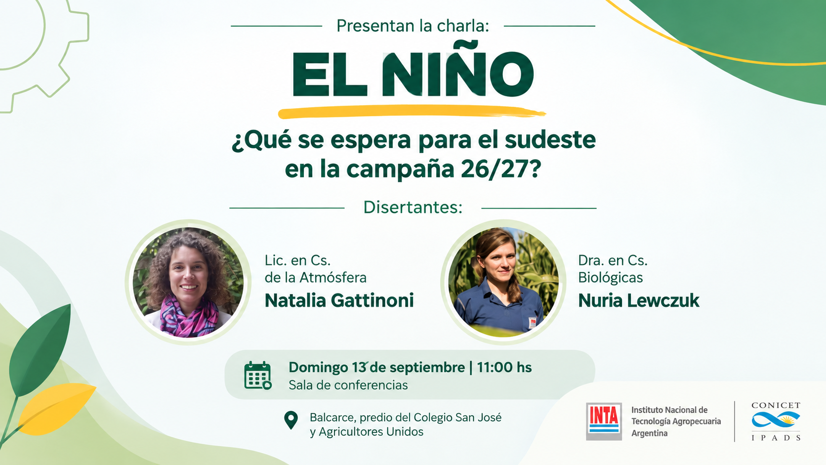 Charla sobre El Niño y perspectivas para la campaña 2026/27