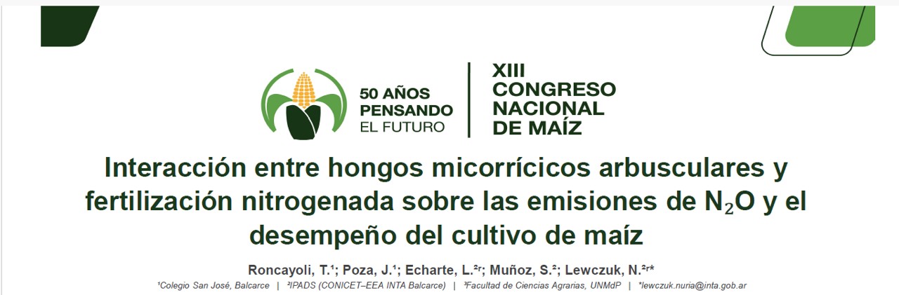 Póster sobre hongos micorrícicos arbusculares y emisiones de N2O en maíz